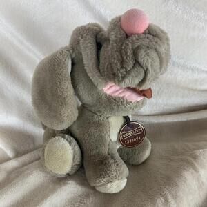 VTG  GANZ BROS The Heritage Collection 8" Wrinkles Plush Stuffed Dog 1984 Puppet